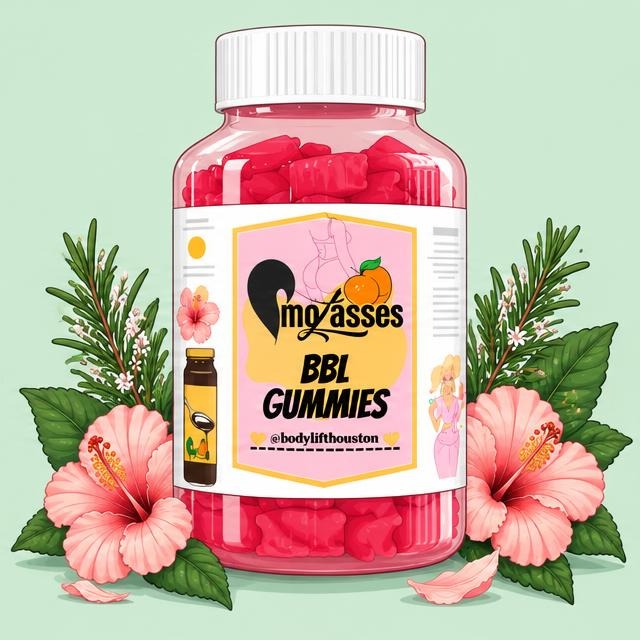 BBL GUMMIES — cartoon recreation of the website artwork.